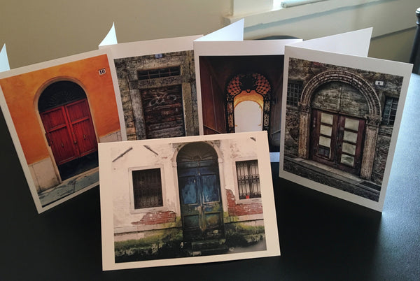 Doors of Italy Series; Blank Notecards pack of 5 by Still Life with Cat Studio